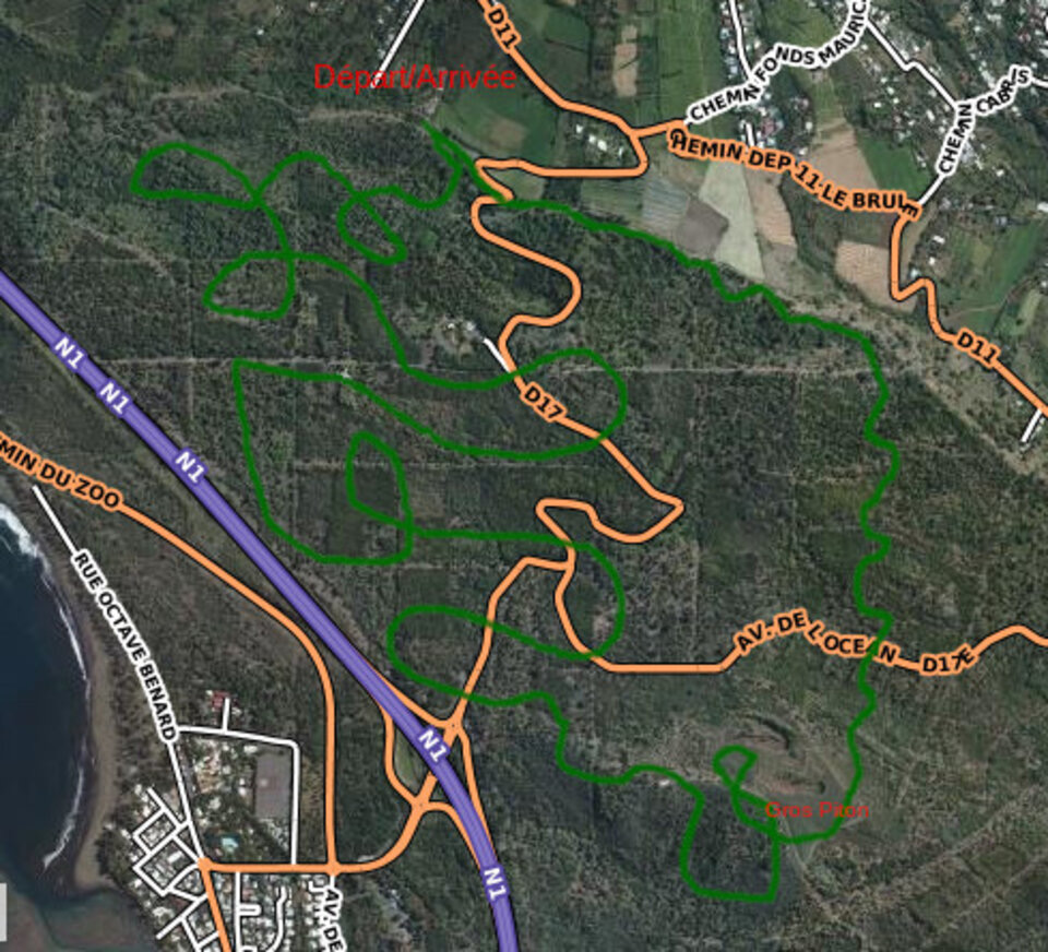 Parcours / En vert parcours effectué ce jour sous la houlette des régionaux de l'étape (ils ont bien essayé de nous perdre !)
